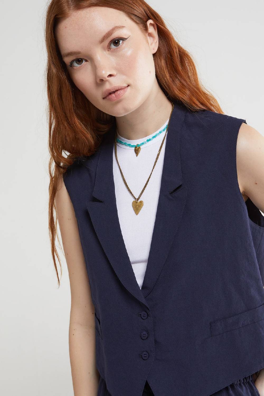 ottod'Ame Linen blend waistcoat top Vendita Calda