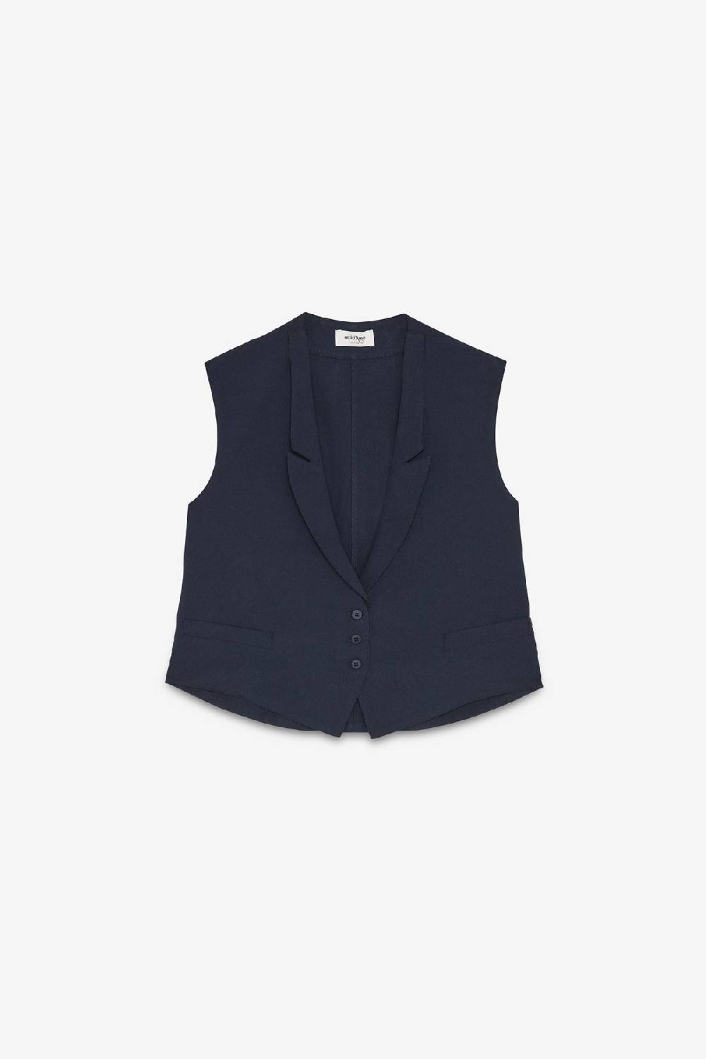 ottod'Ame Linen blend waistcoat top Vendita Calda