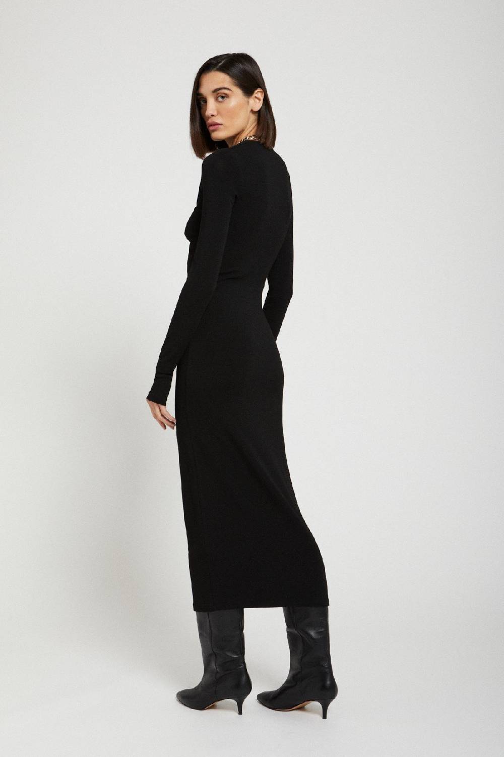 ottod'Ame Viscose long dress with pleats on the neck Vendita Economica
