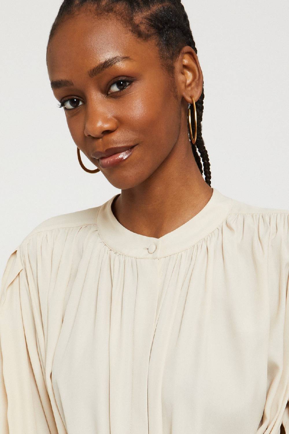 ottod'Ame Silk-blend draped blouse Vendite Flash