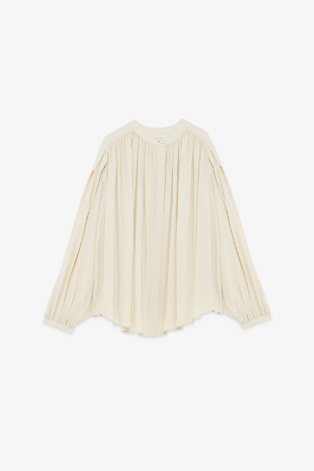 ottod'Ame Silk-blend draped blouse Vendite Flash