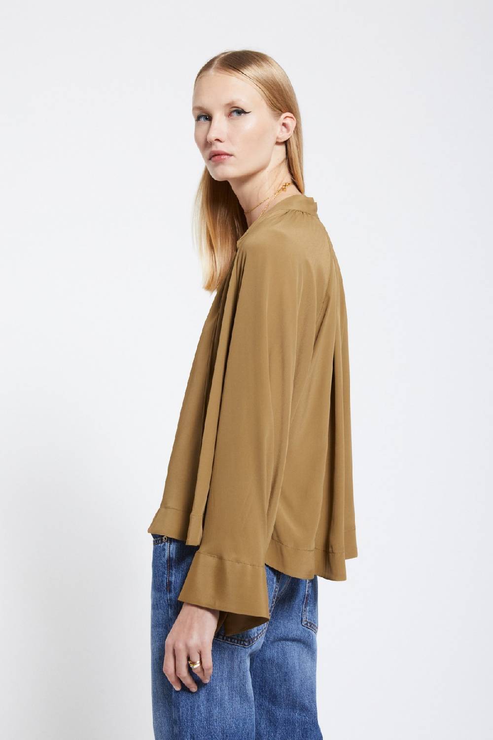 ottod'Ame Silk-blend blouse with drawstring 2025