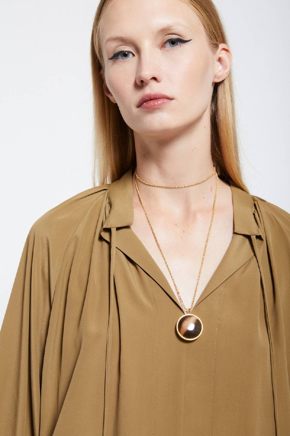 ottod'Ame Silk-blend blouse with drawstring 2025