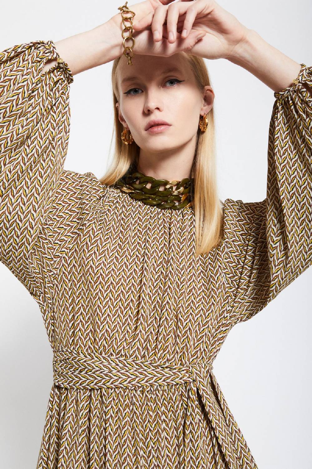 ottod'Ame Viscose short dress with sash Nuovo