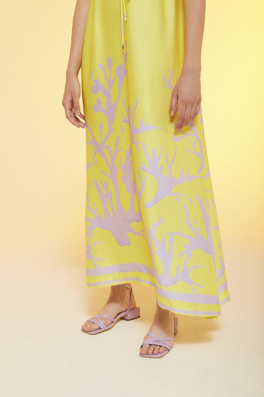 ottod'Ame Printed viscose fluid long dress Promozione