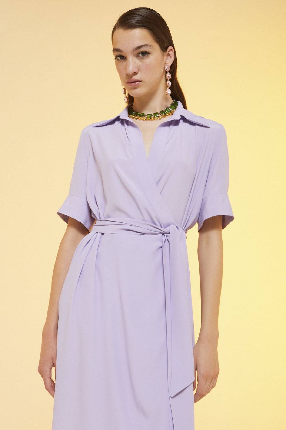 ottod'Ame Silk blend fluid long dress Saldi