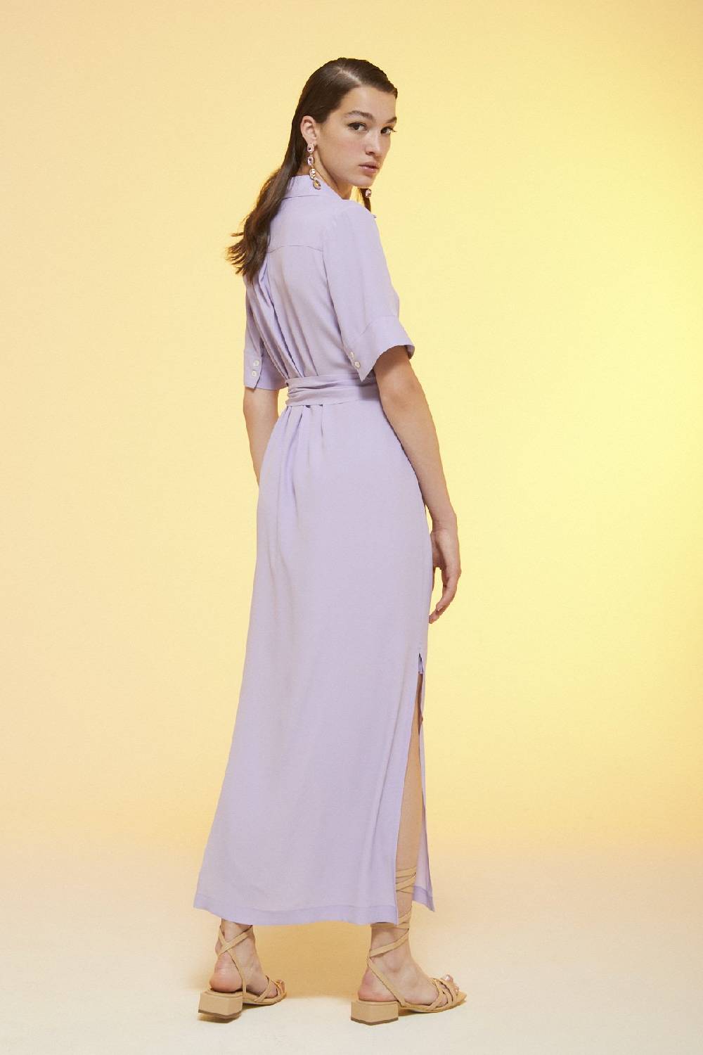 ottod'Ame Silk blend fluid long dress Saldi