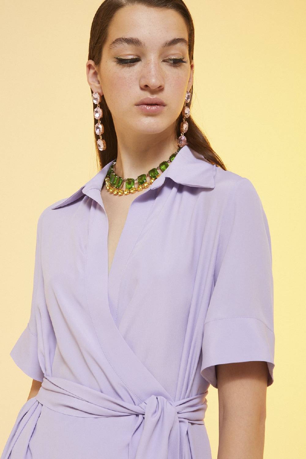 ottod'Ame Silk blend fluid long dress Saldi