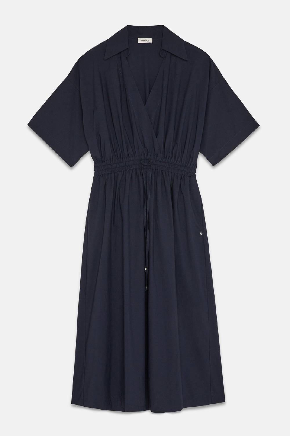 ottod'Ame Poplin midi dress with drawstring In Saldo