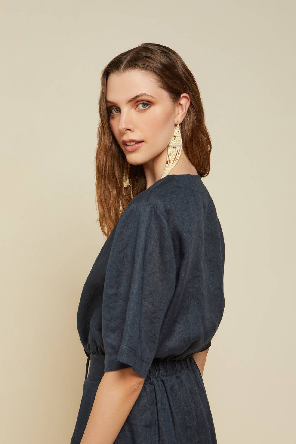 ottod'Ame Linen shirt with drawstring Moda