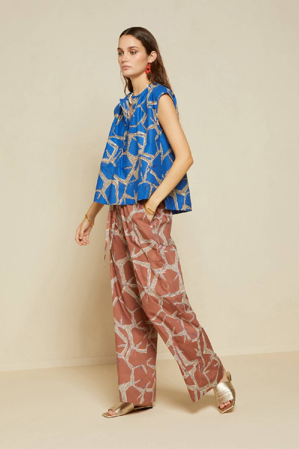 ottod'Ame Printed cotton palazzo trousers Convenienza