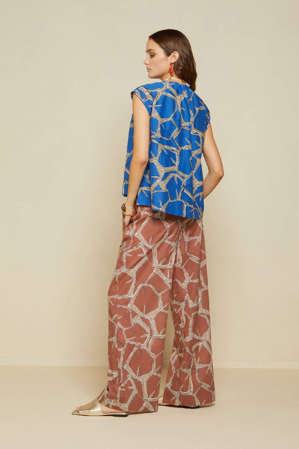 ottod'Ame Printed cotton palazzo trousers Convenienza