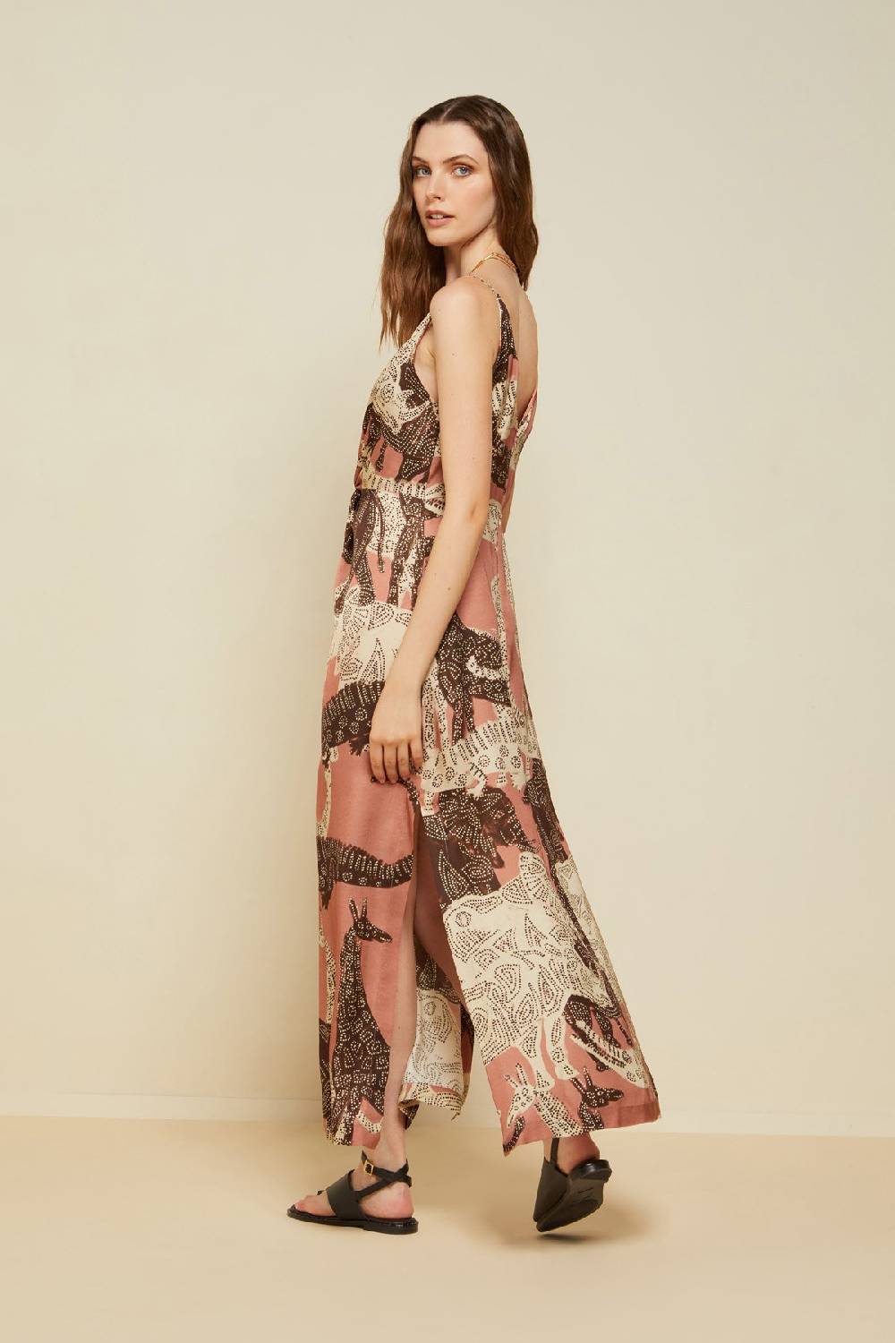 ottod'Ame Viscose long dress with criss-cross Offerta