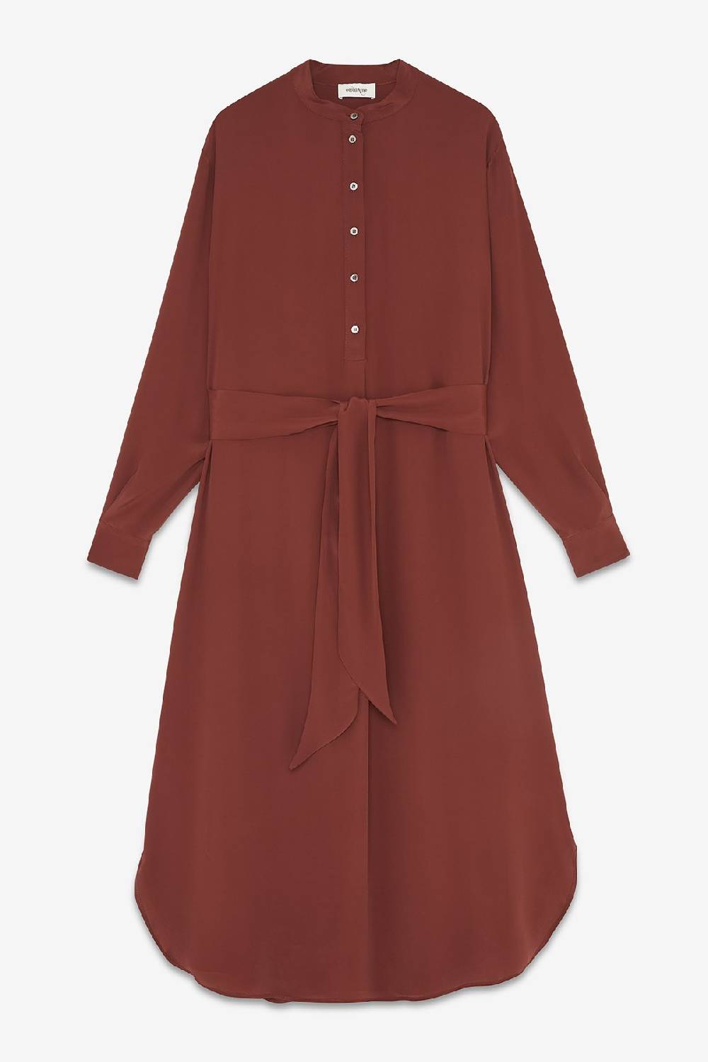 ottod'Ame Silk-blend midi dress with sash Vendita Economica