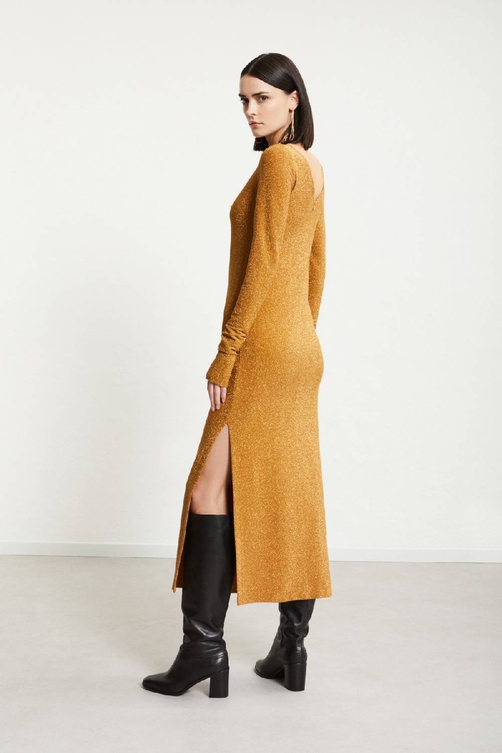 ottod'Ame Viscose long dress with lurex Negozio