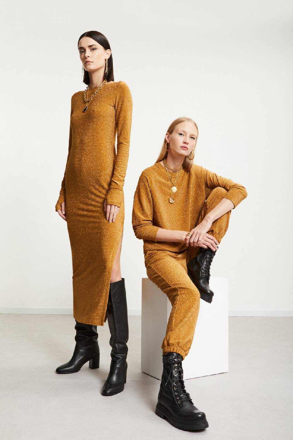 ottod'Ame Viscose long dress with lurex Negozio