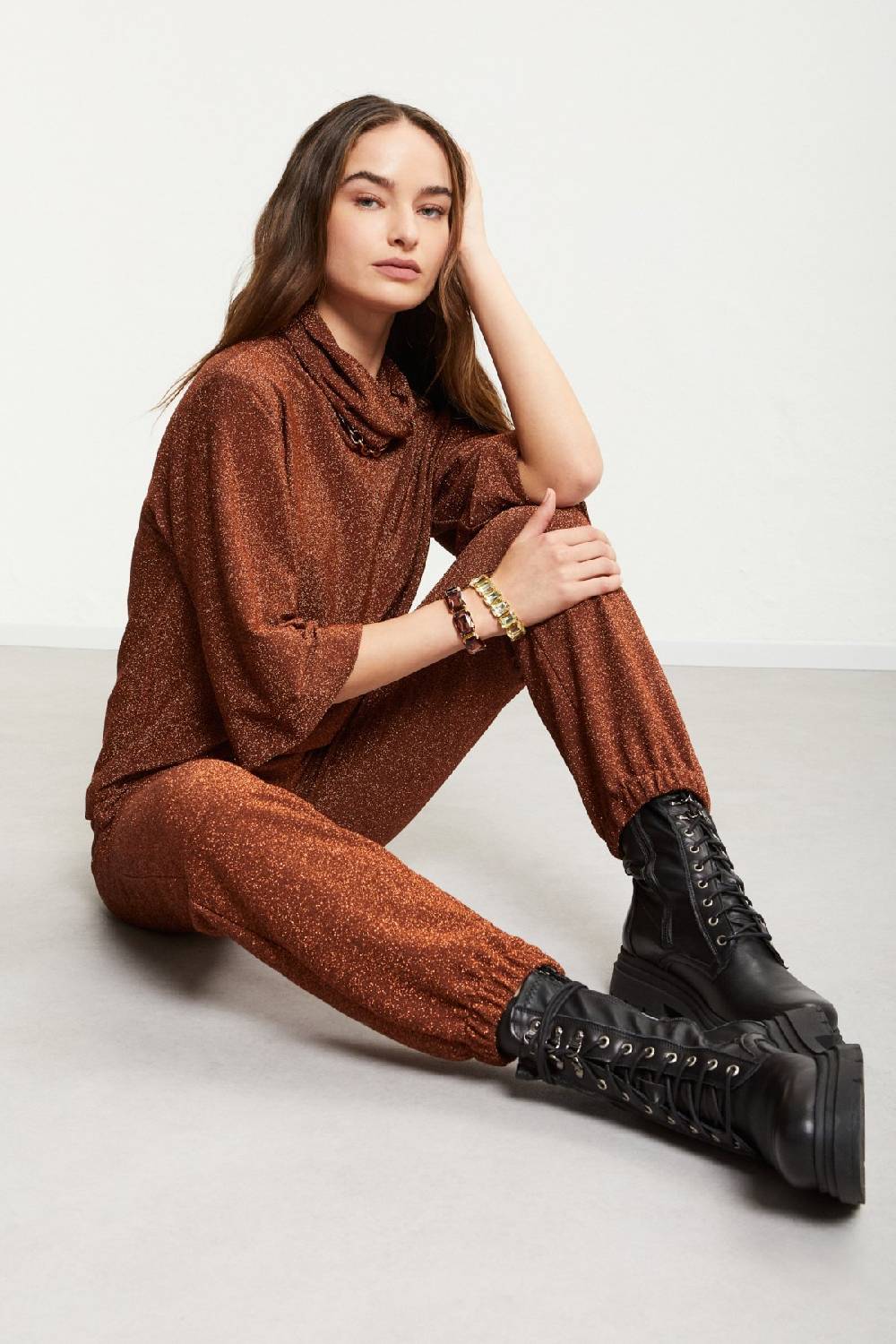ottod'Ame Viscose trousers with lurex Duty-free
