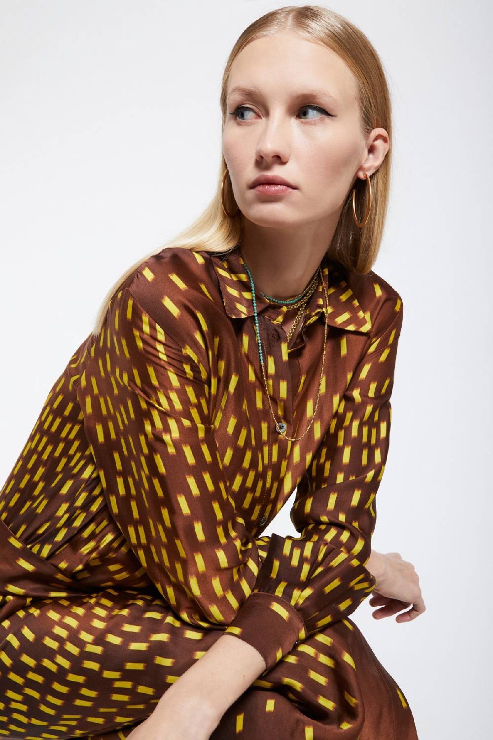 ottod'Ame Viscose long chemisier with sash Italy