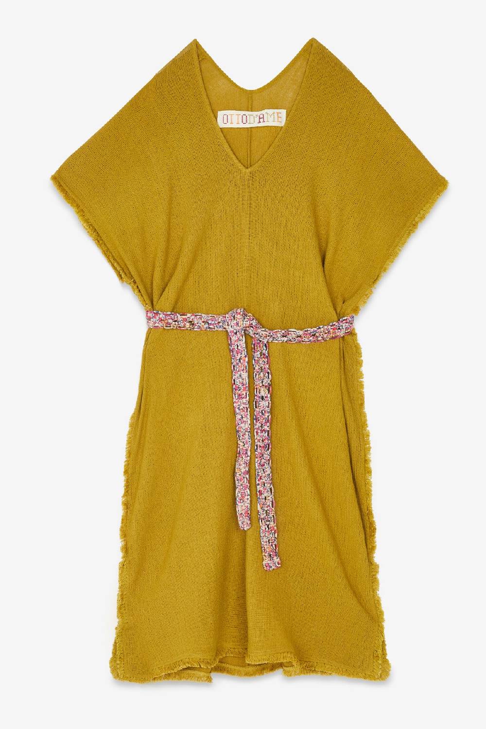 ottod'Ame Cotton midi dress with raw cut hemline Nuovo