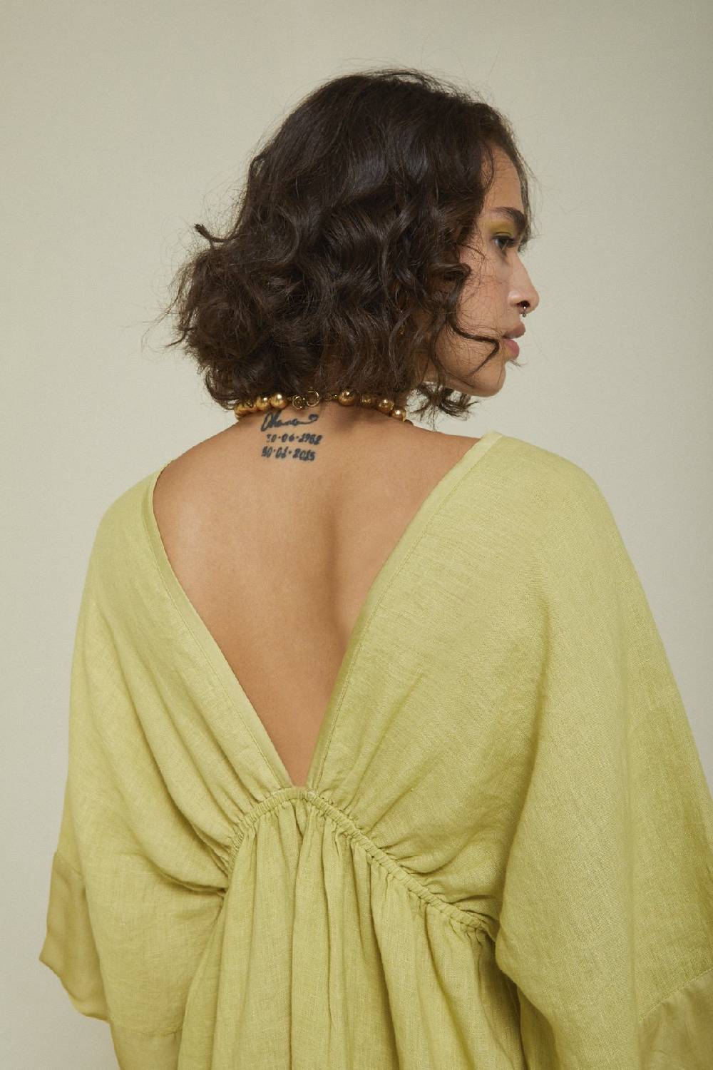 ottod'Ame Linen long dress with drawstring Vendita