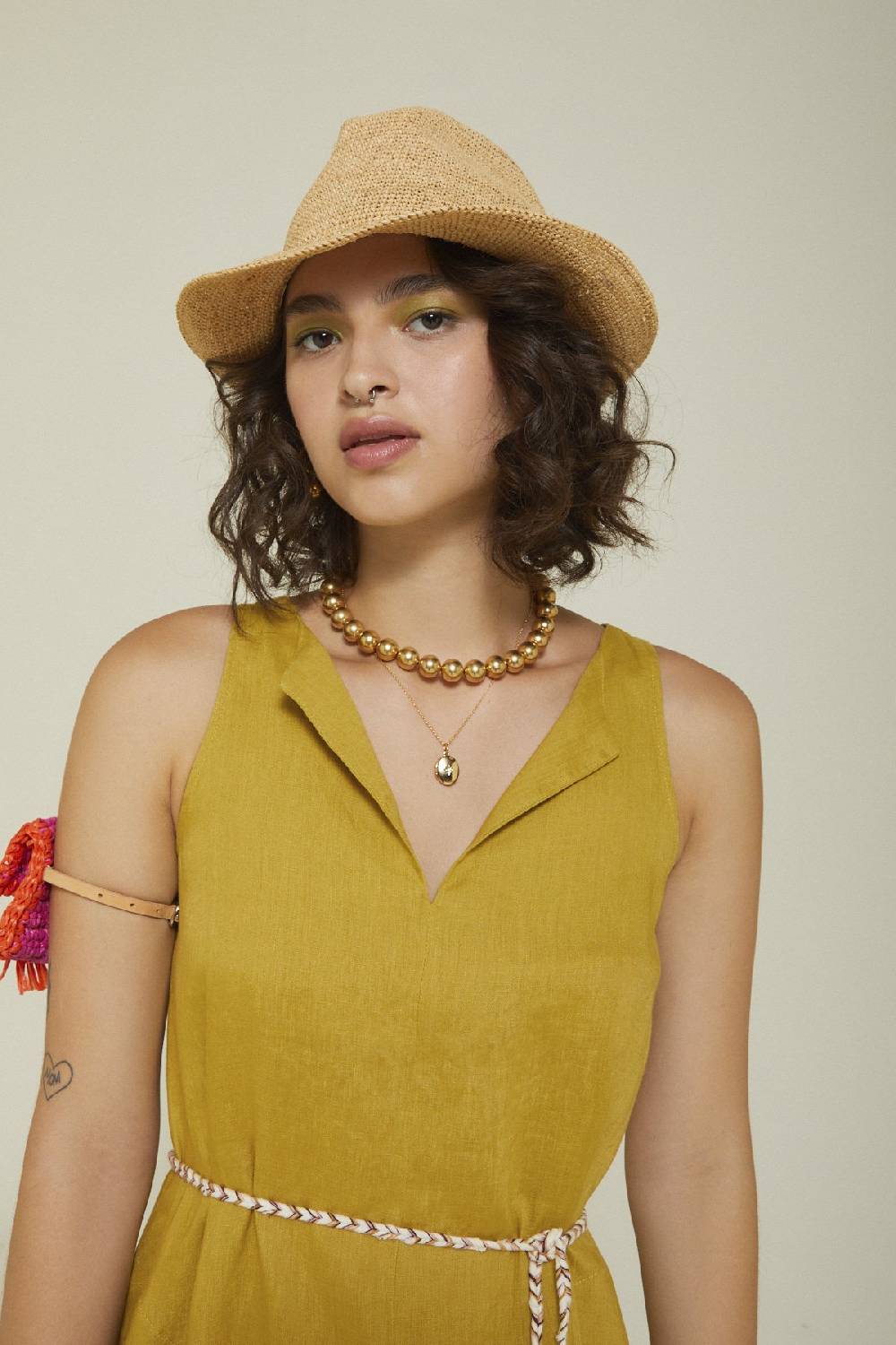 ottod'Ame Linen long dress with slits Hotsell