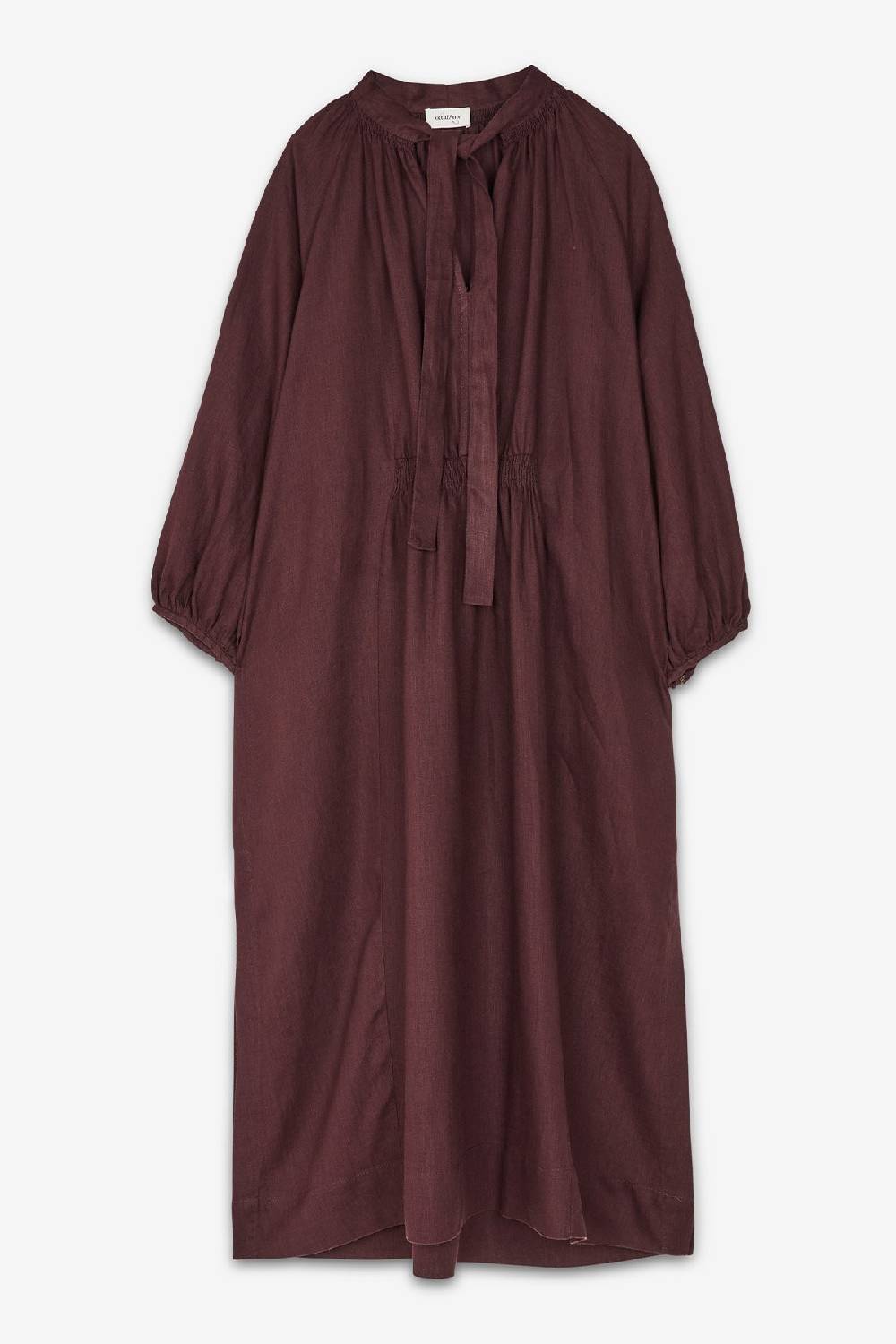 ottod'Ame Linen long dress with scarf neck Vendita Calda