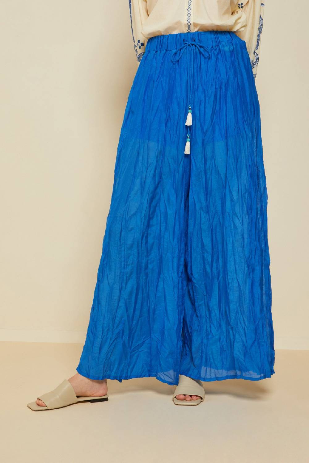 ottod'Ame Silk blend palazzo trousers Saldi Di Fabbrica