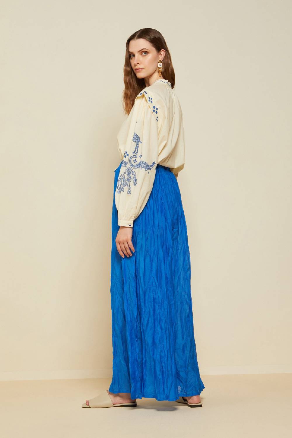 ottod'Ame Silk blend palazzo trousers Saldi Di Fabbrica