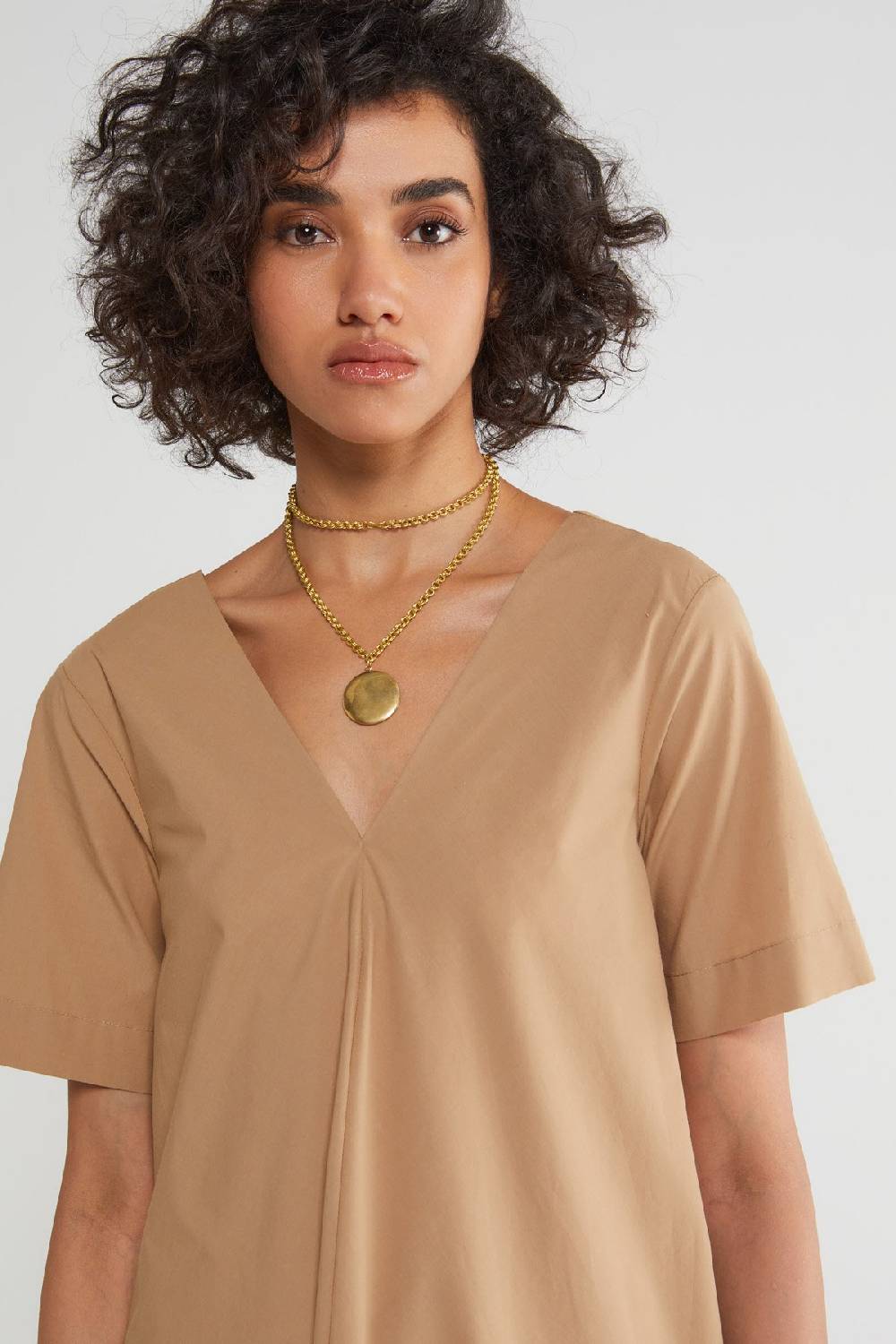 ottod'Ame Poplin midi dress with pleats Spedizione gratuita