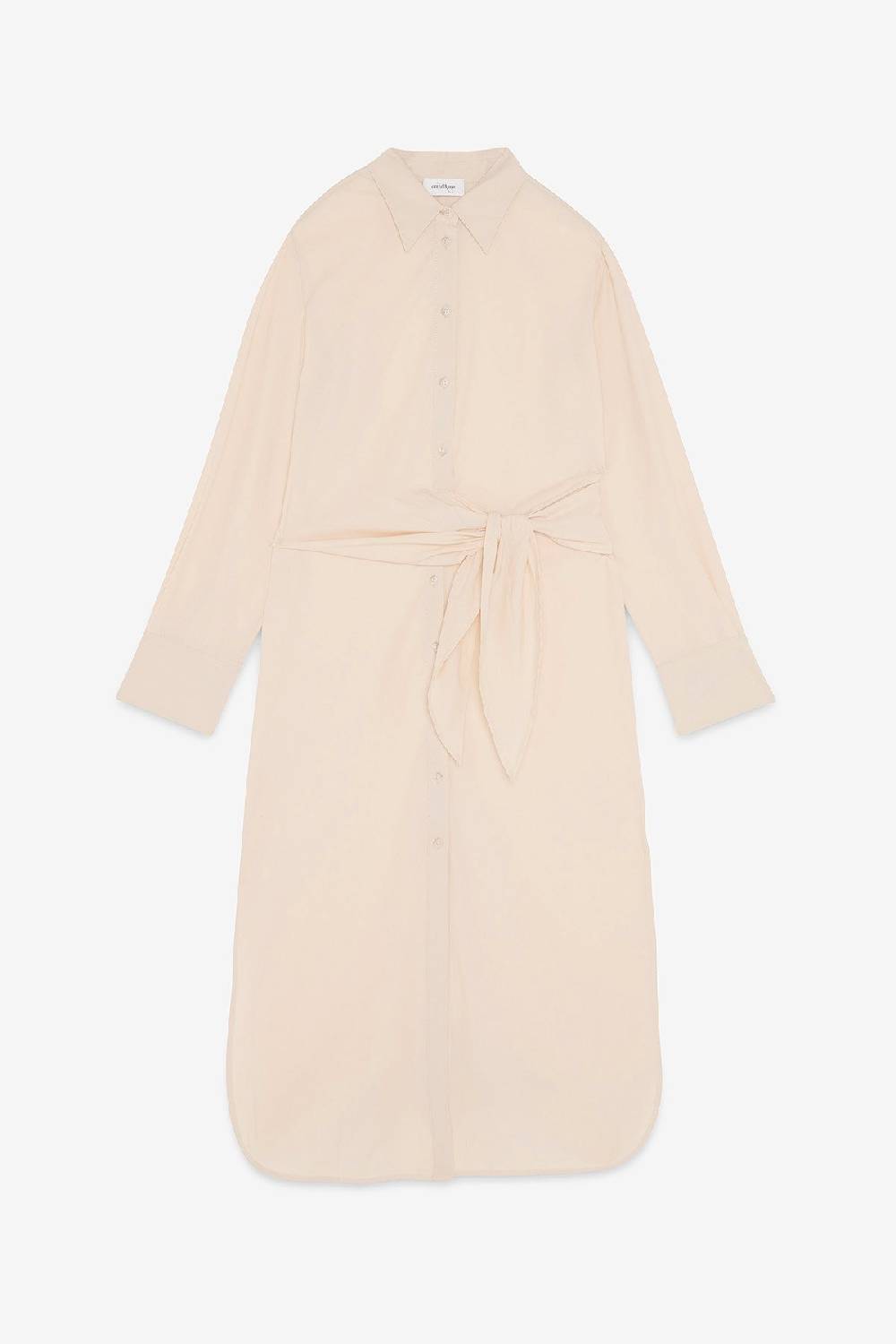 ottod'Ame Poplin chemisier midi dress with sash Prezzo di fabbrica