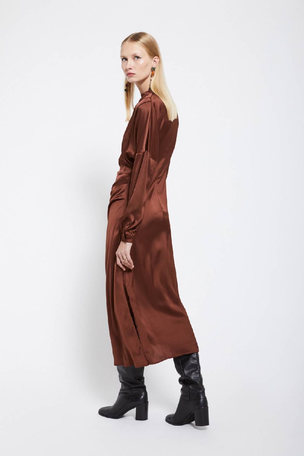 ottod'Ame Viscose long dress with long sleeves Fornitura limitata