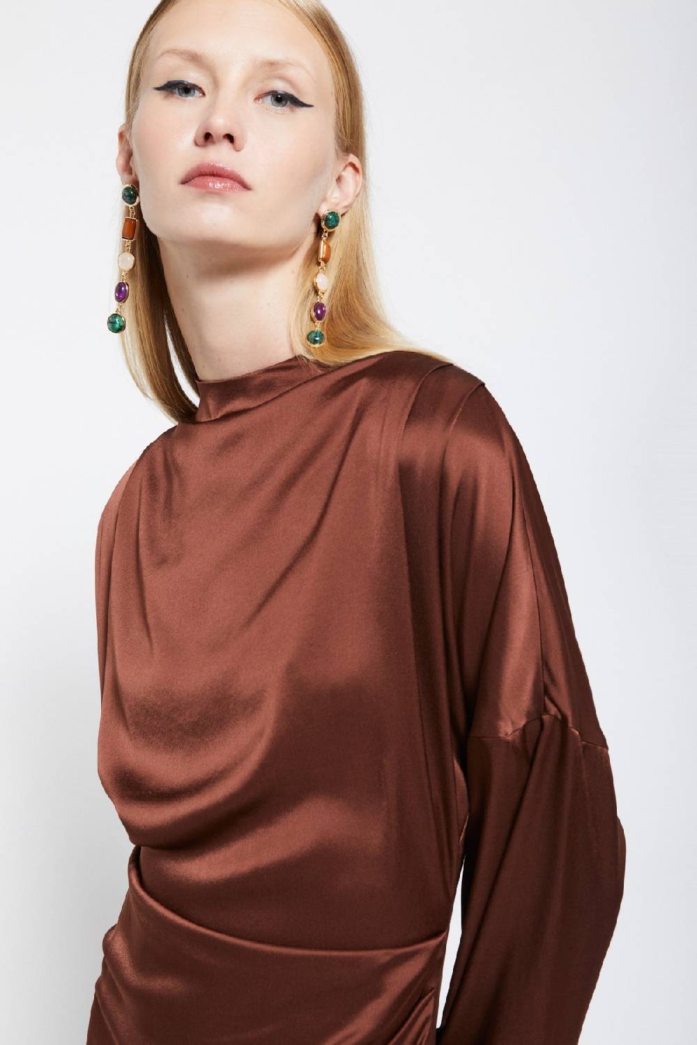ottod'Ame Viscose long dress with long sleeves Fornitura limitata
