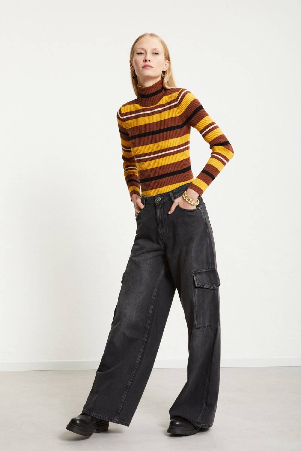 ottod'Ame Turtleneck jumper with stripes Super Saving Price
