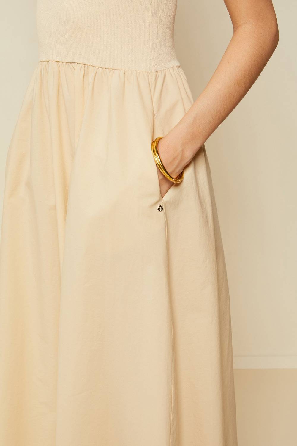 ottod'Ame Poplin midi dress with poodle skirt Latest stili