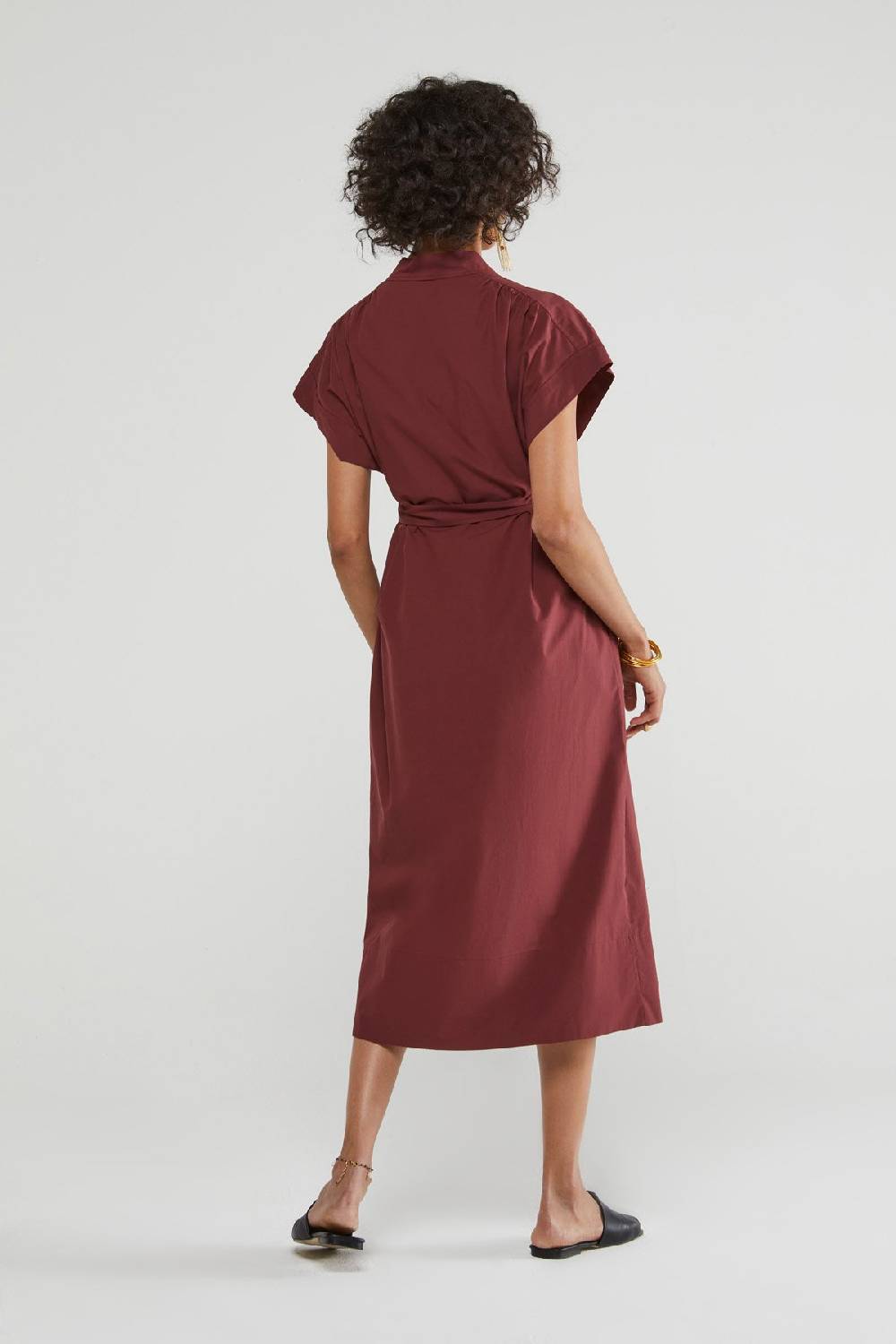 ottod'Ame Poplin midi dress with sash Ultimi due giorni