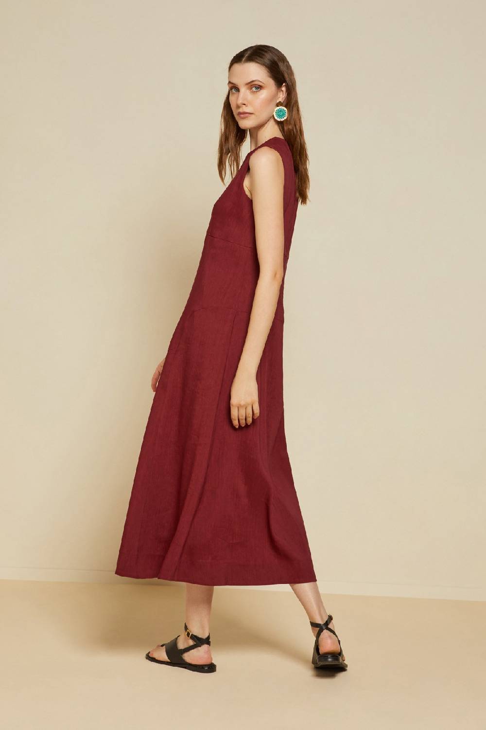 ottod'Ame Linen blend long dress Fino al 65% di sconto