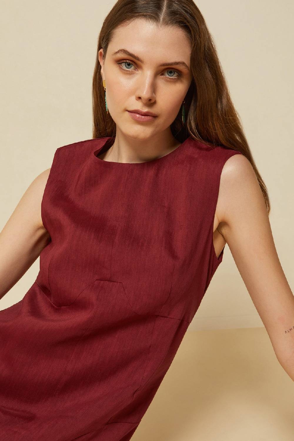 ottod'Ame Linen blend long dress Fino al 65% di sconto