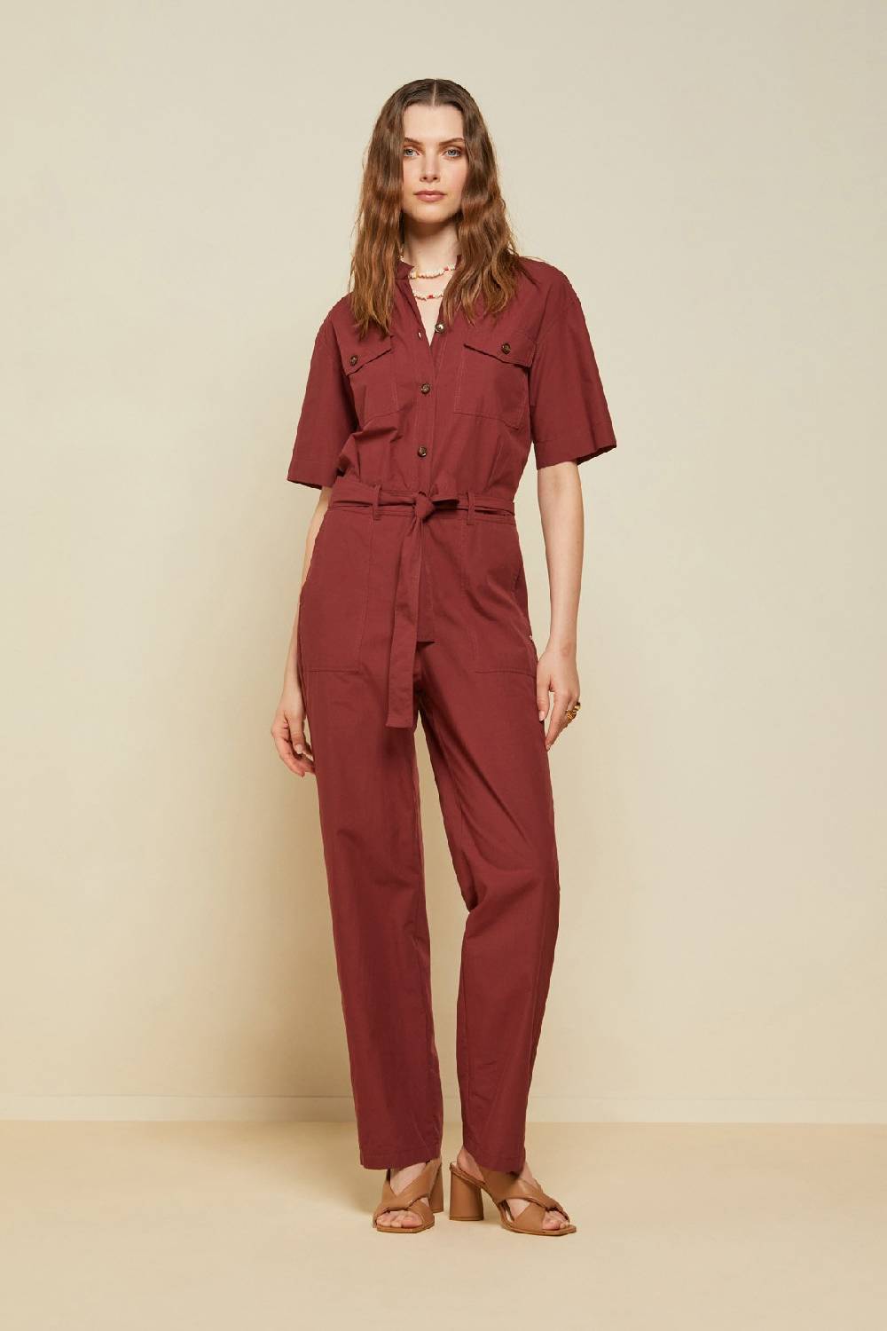 ottod'Ame Poplin jumpsuit with sash Only for today