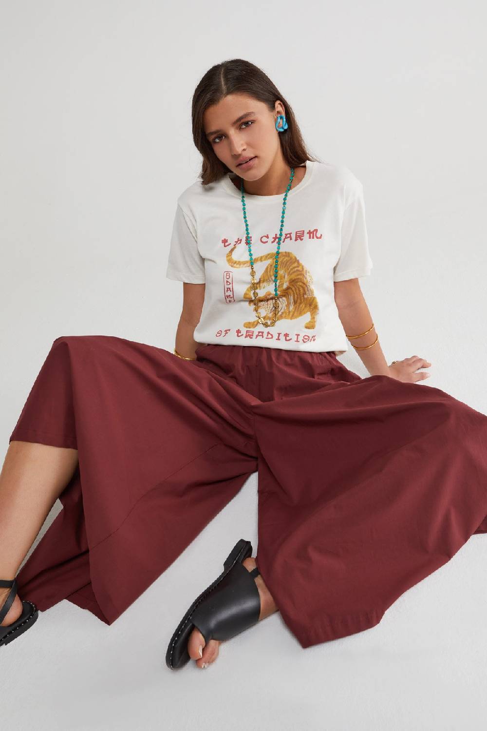 ottod'Ame Poplin culottes trousers Sostegno trimestrale