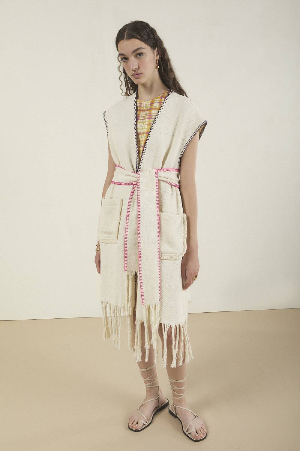ottod'Ame Cotton jacket with sash Trasporto libero internazionale
