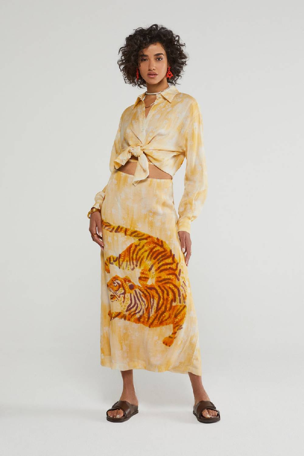 ottod'Ame LInen blend skirt Vendita Calda