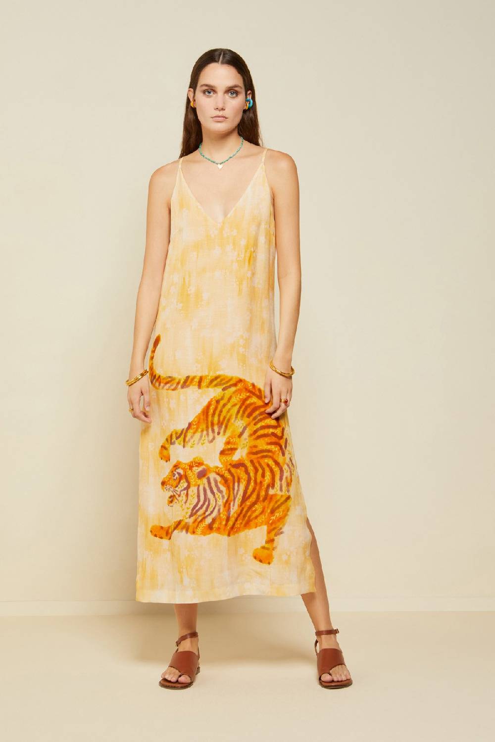 ottod'Ame Linen blend long dress