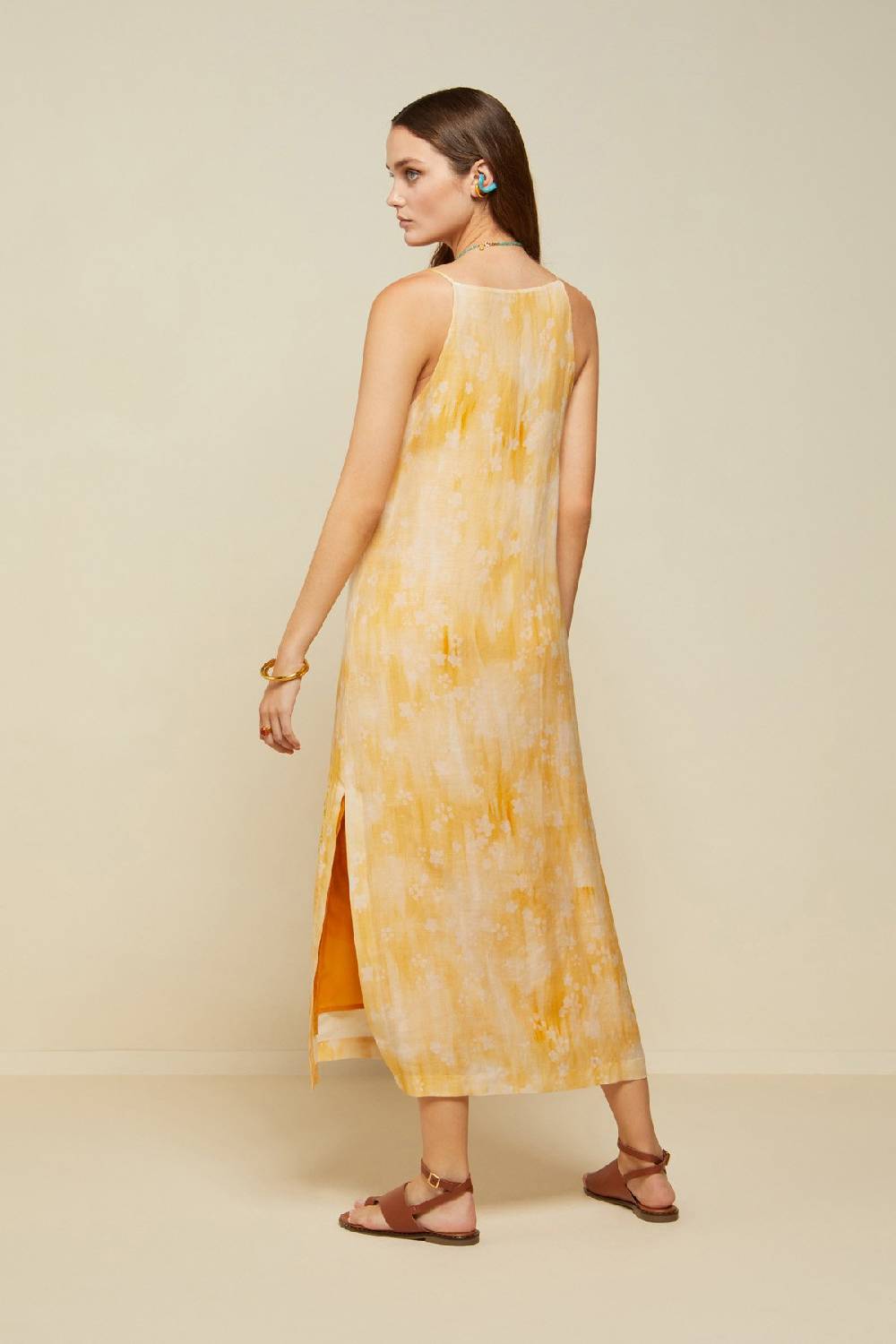 ottod'Ame Linen blend long dress Saldi Di Fabbrica