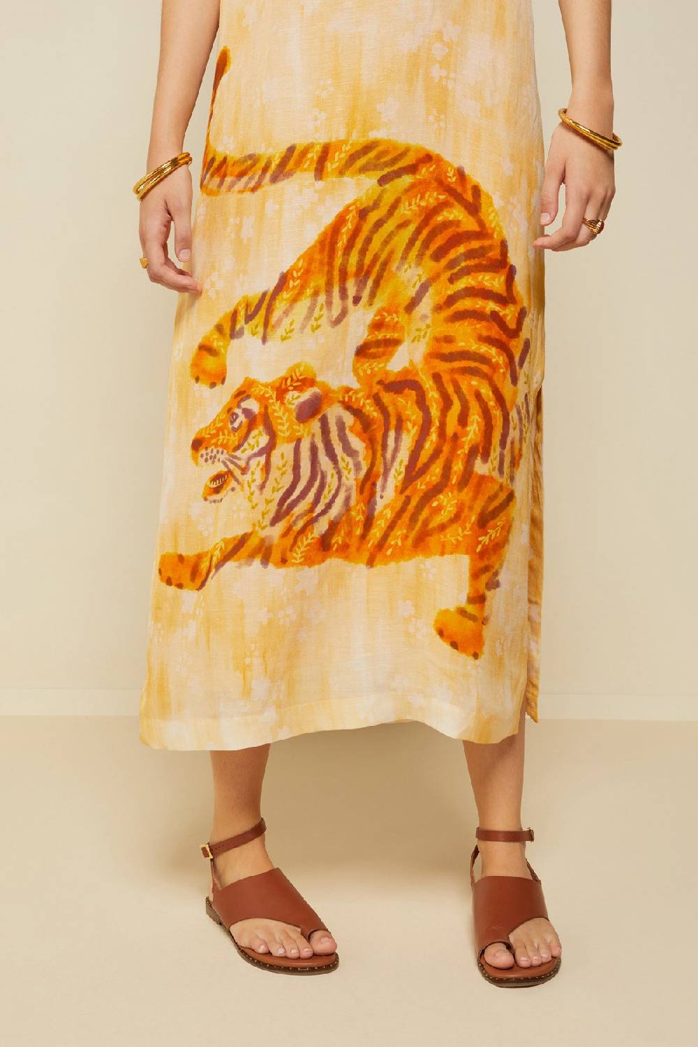 ottod'Ame Linen blend long dress Saldi Di Fabbrica