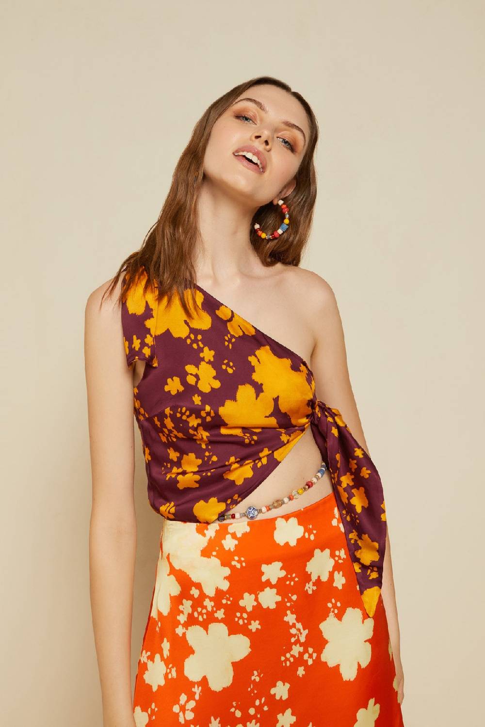ottod'Ame Viscose midi dress with foulard top Vendite Flash