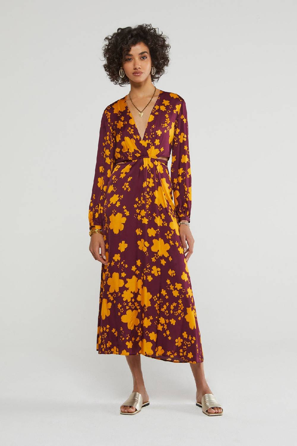 ottod'Ame Viscose criss-crossed long dress Negozio