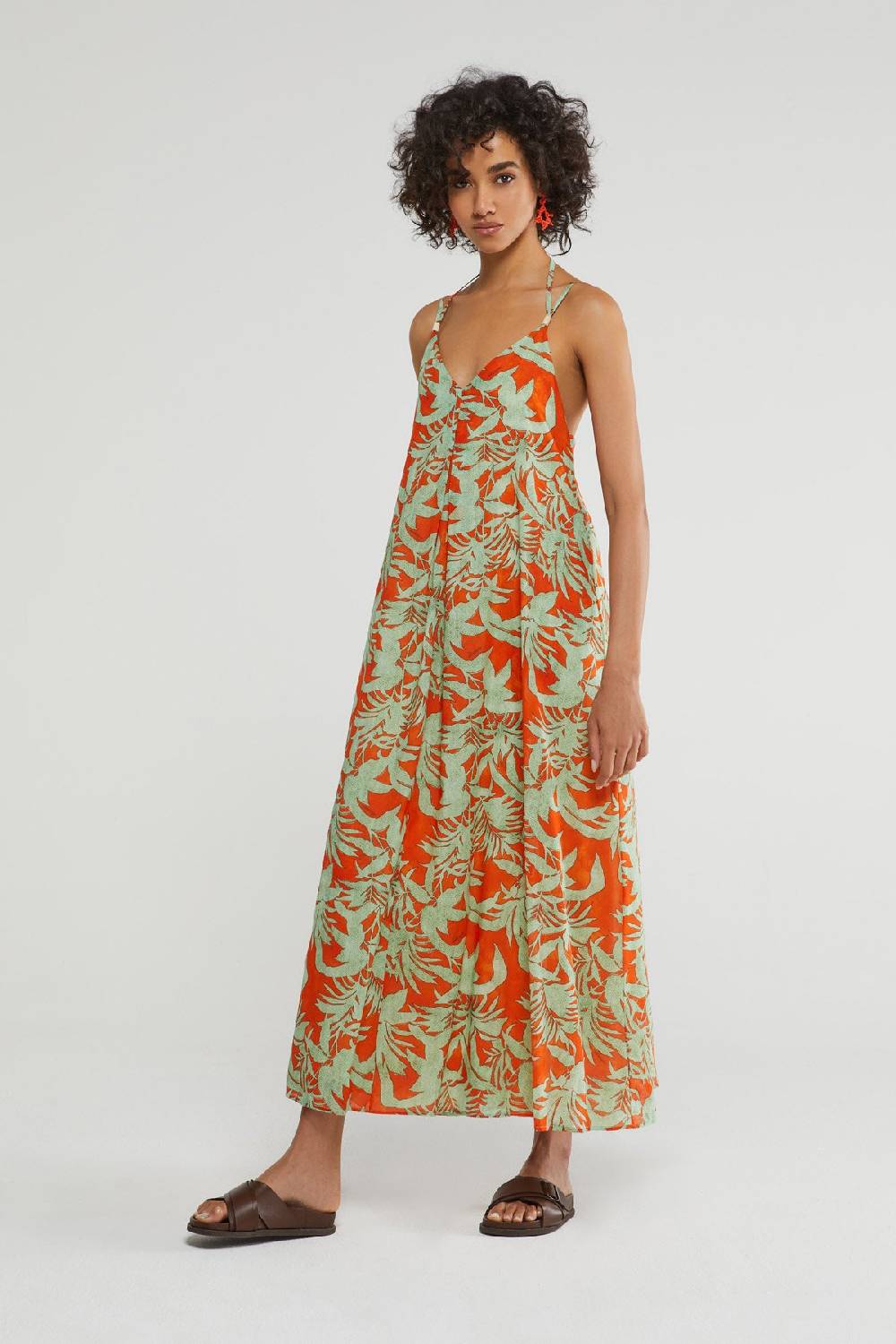 ottod'Ame Printed cotton long dress Grande vendita