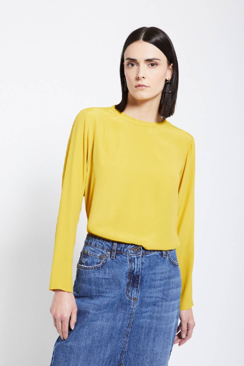 ottod'Ame Silk-blend blouse Vendita calda