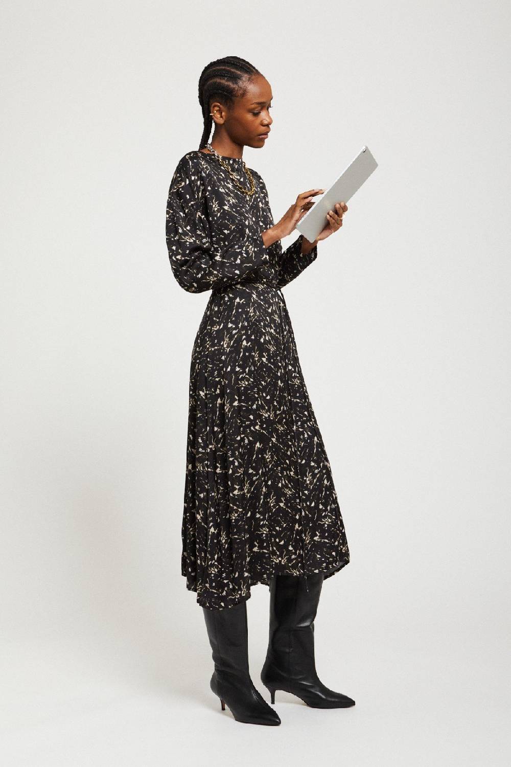 ottod'Ame Printed viscose long dress Sconti VIP
