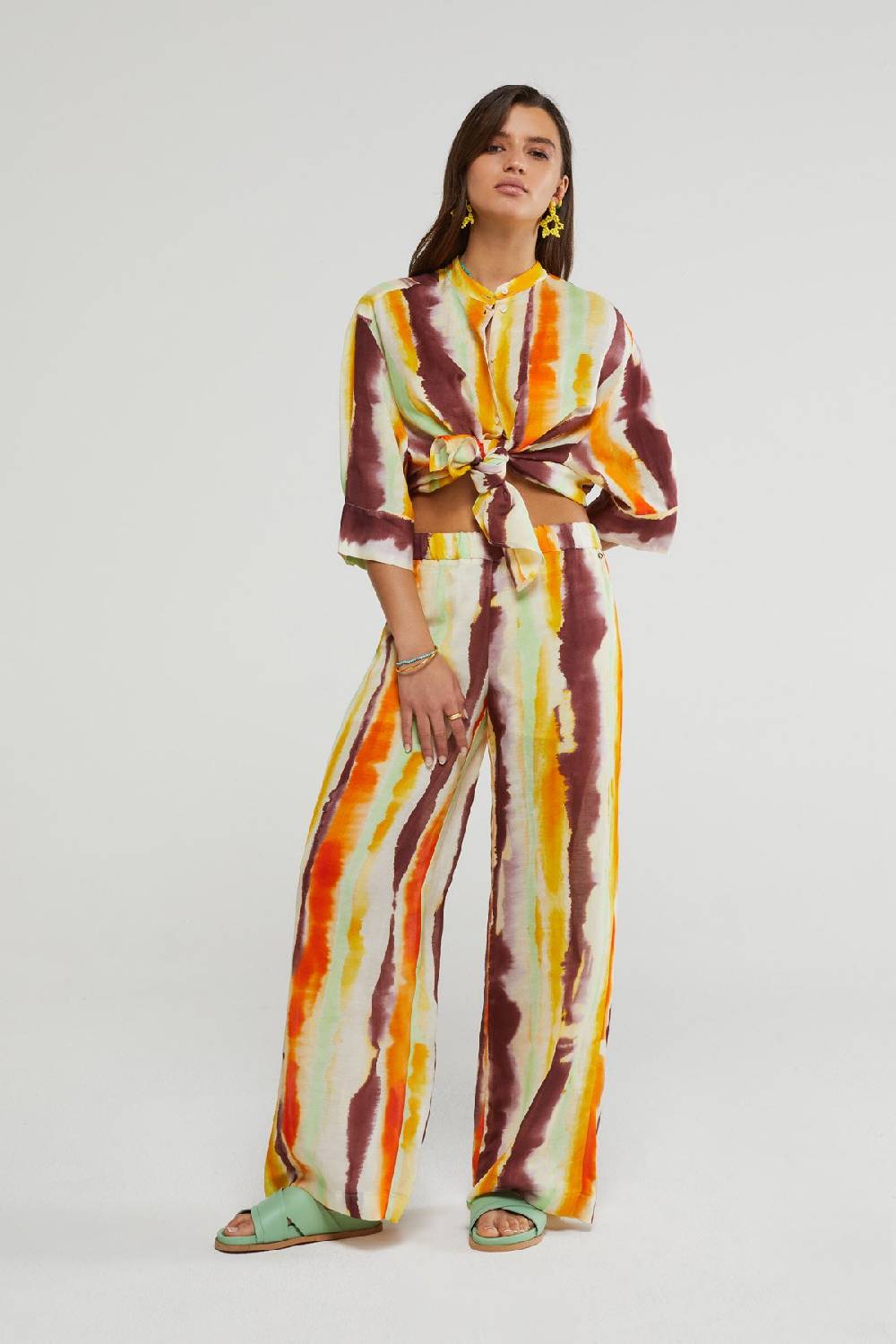 ottod'Ame Linen blend palazzo trousers ACQUISTA ORA